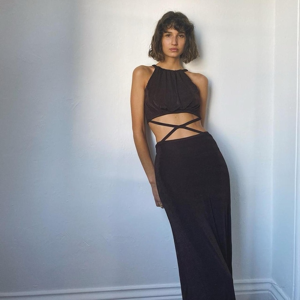 DISSH slinky brown dress